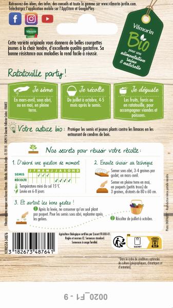 Potagères - Courgette Jaune Gold Rush HF1 - BIO - MEDIA_PACKAGING_VERSO